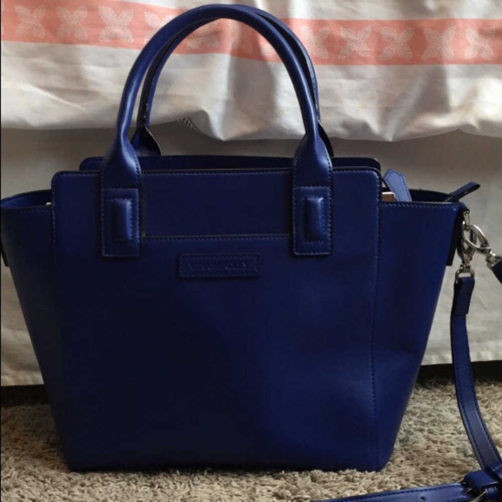 Blue leather Vera Bradley tote