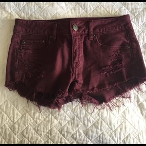 American eagle maroon shorts! Distressed