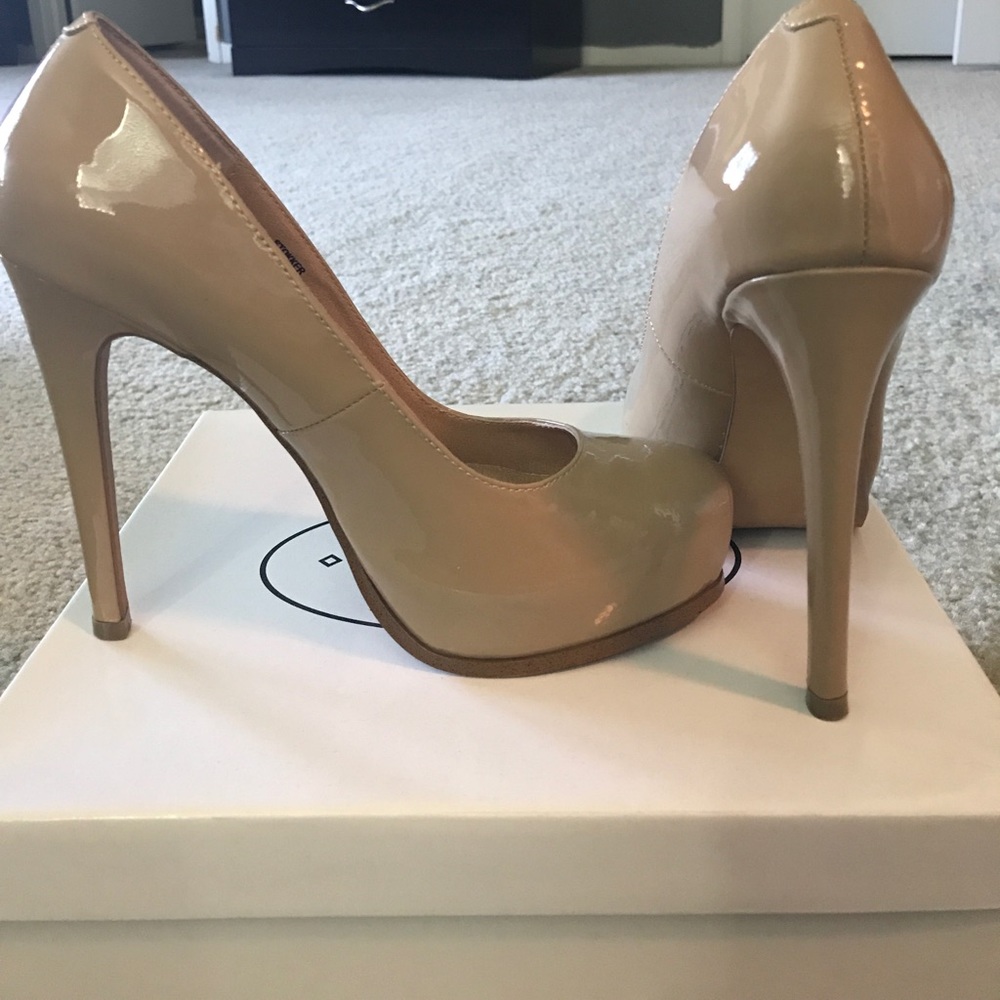 Steve Madden Nude Patent Leather Heels