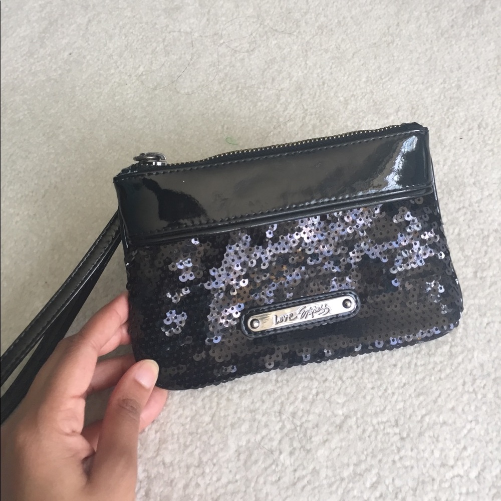 Black Sequin Wristlet