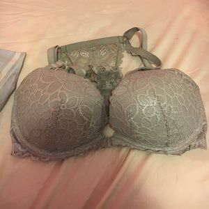 Gray shimmer bra