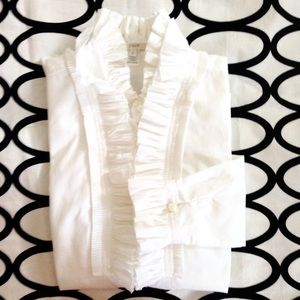 J Crew Ruffle Button Down Top