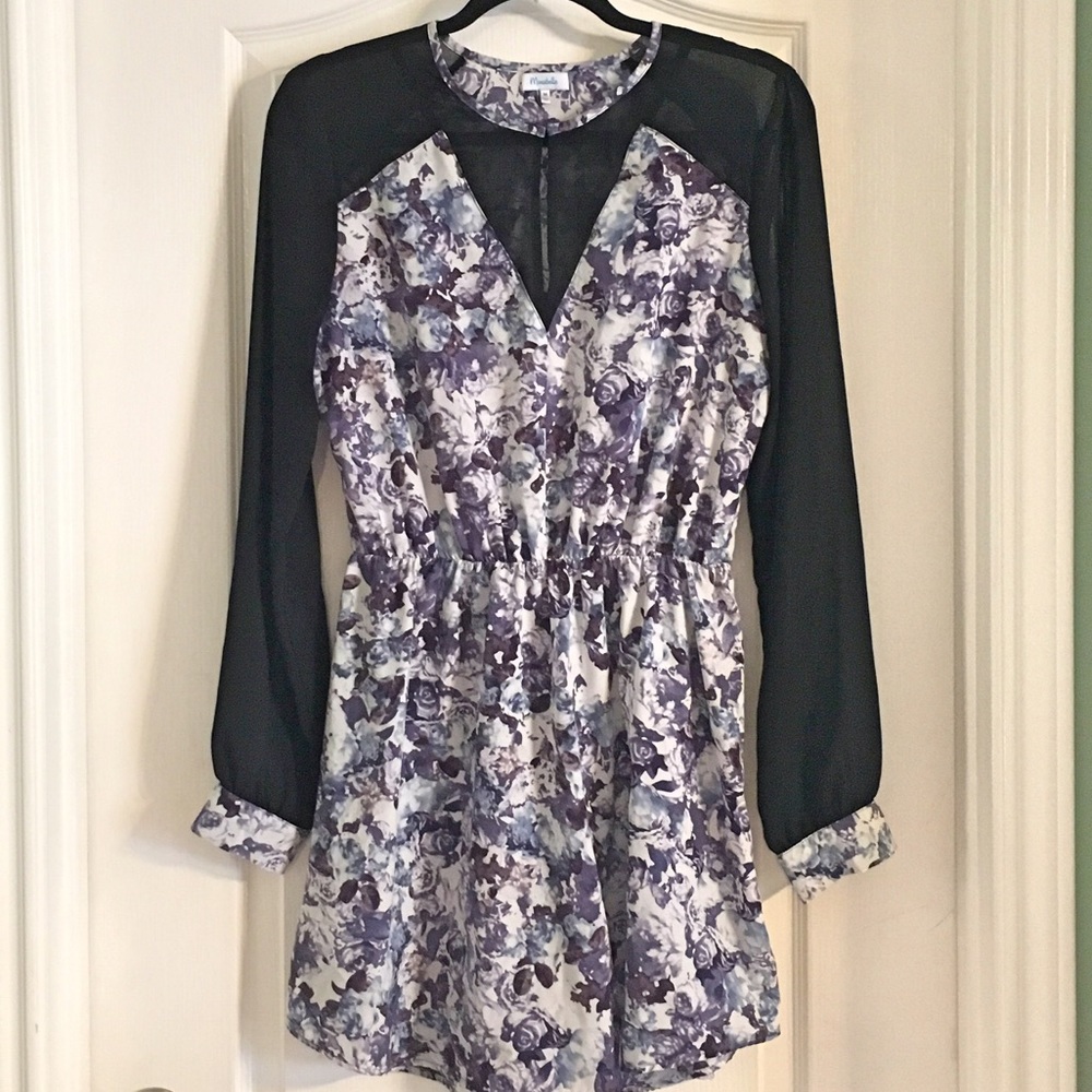 Marabelle Purple Floral Long Sleeve Dress