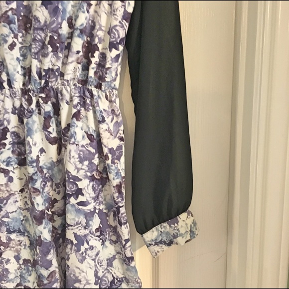 Marabelle Purple Floral Long Sleeve Dress - Picture 4 of 8