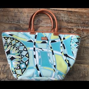 Emilio Pucci Polyvore Handbag, New, Aqua Capri