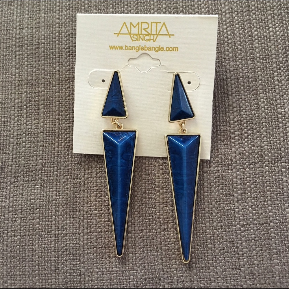 Amrita Singh Blue Lapis Post-back drop earrings