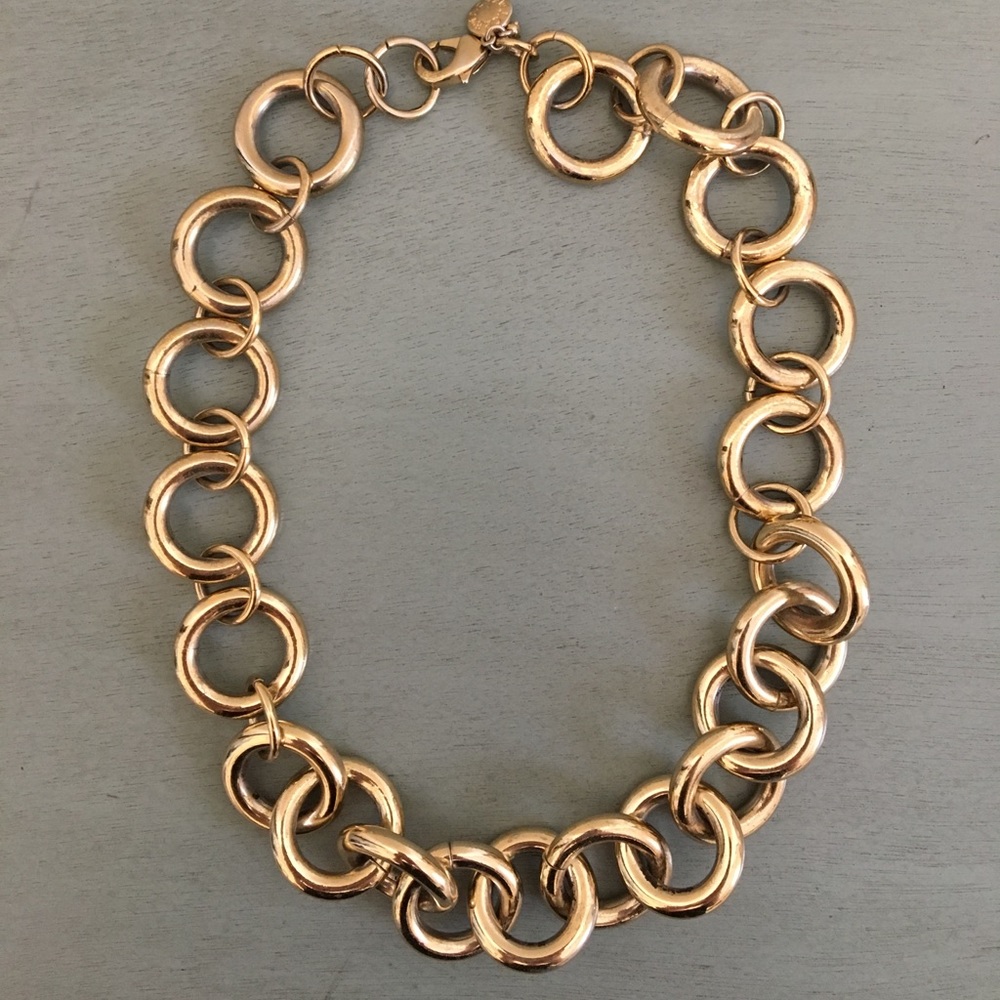 J.Crew Factory gold link statement necklace