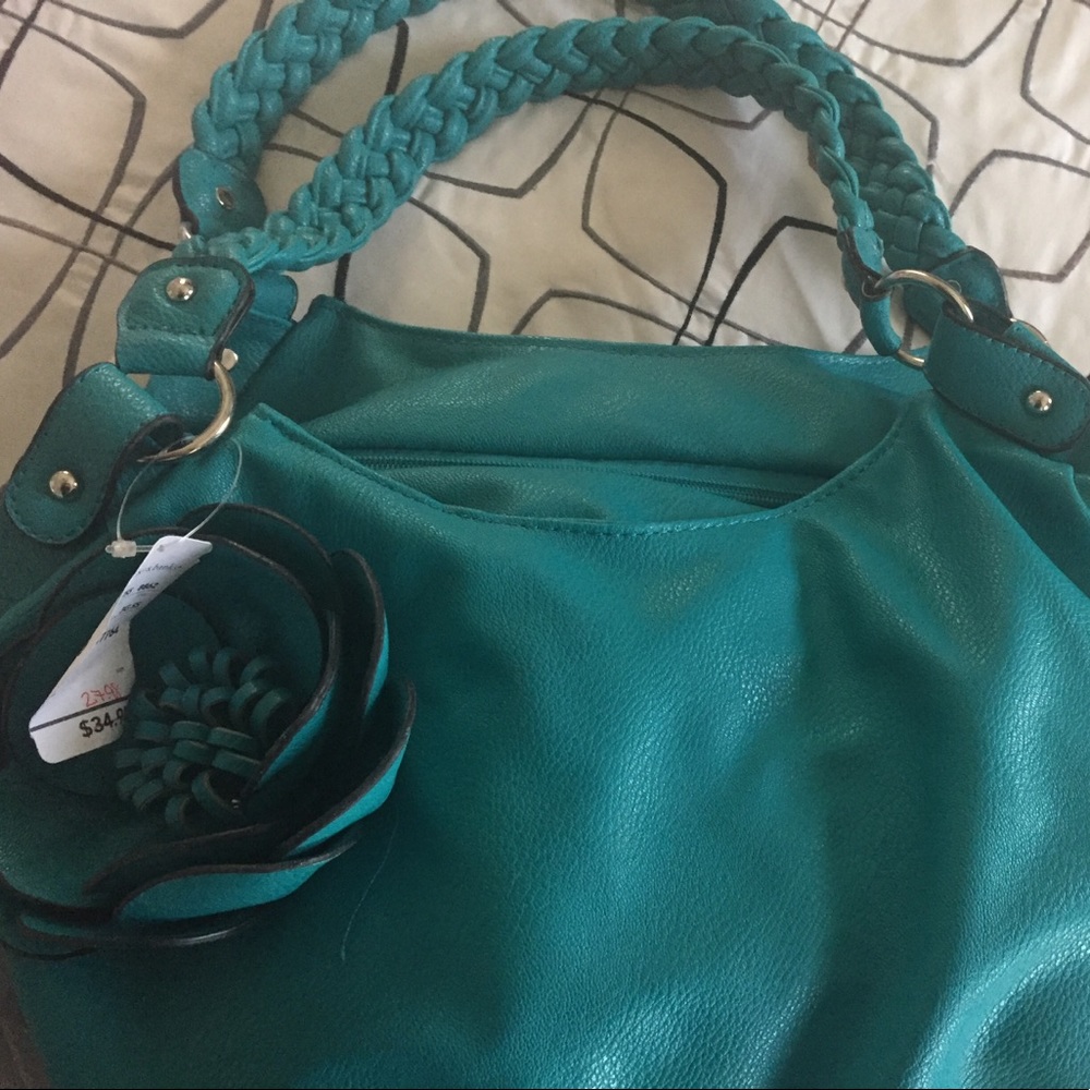 Teal summer purse.  Soft and never used