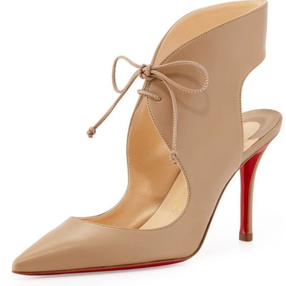 christian louboutin tie up heels