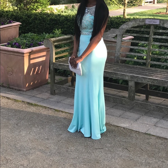 Splash Aqua Prom Dress J589