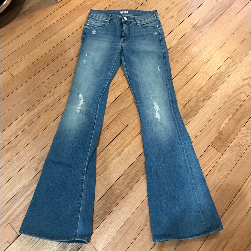 Mother Distressed Flare Jeans