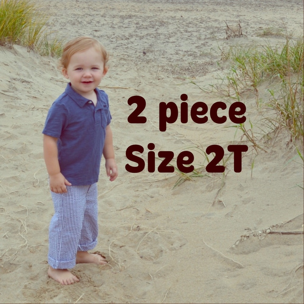 Seersucker pants and knit top, size 2T