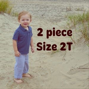 Seersucker pants and knit top, size 2T