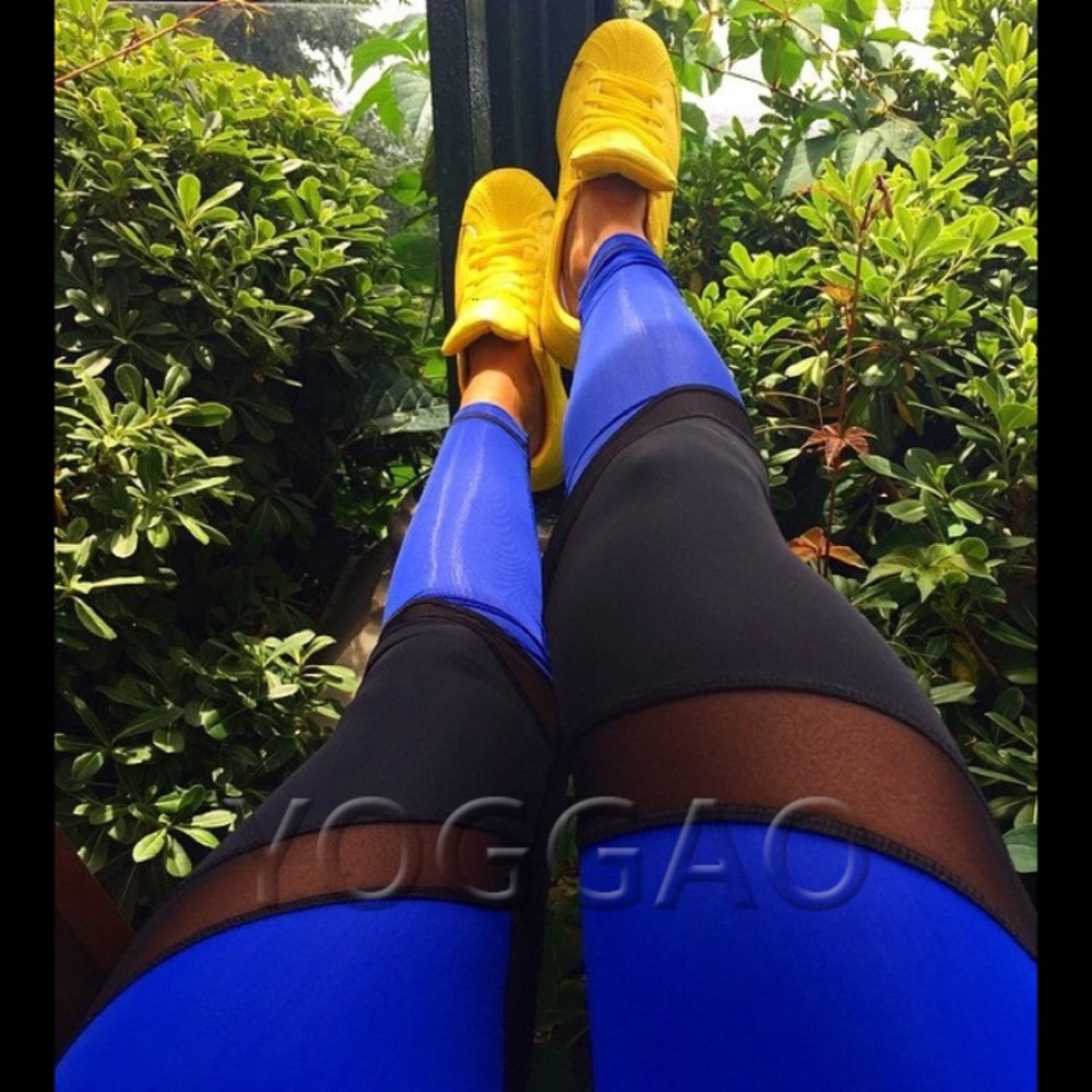 YOGGAO Active Sportswear Mesh Leggings - Sax Blue - Picture 7 of 8