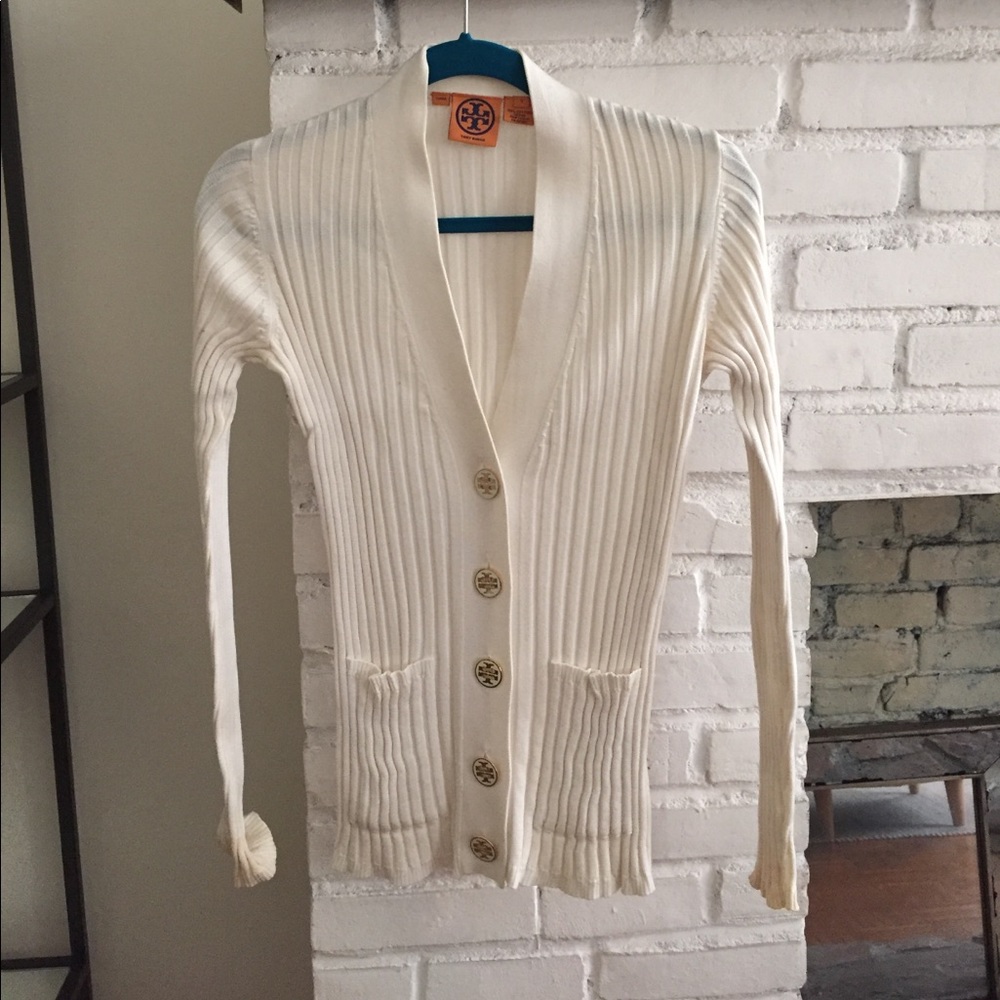 Tory burch white cardigan