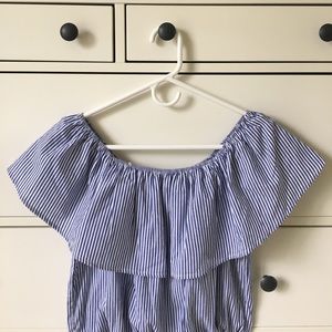 Striped Flounce Bodysuit