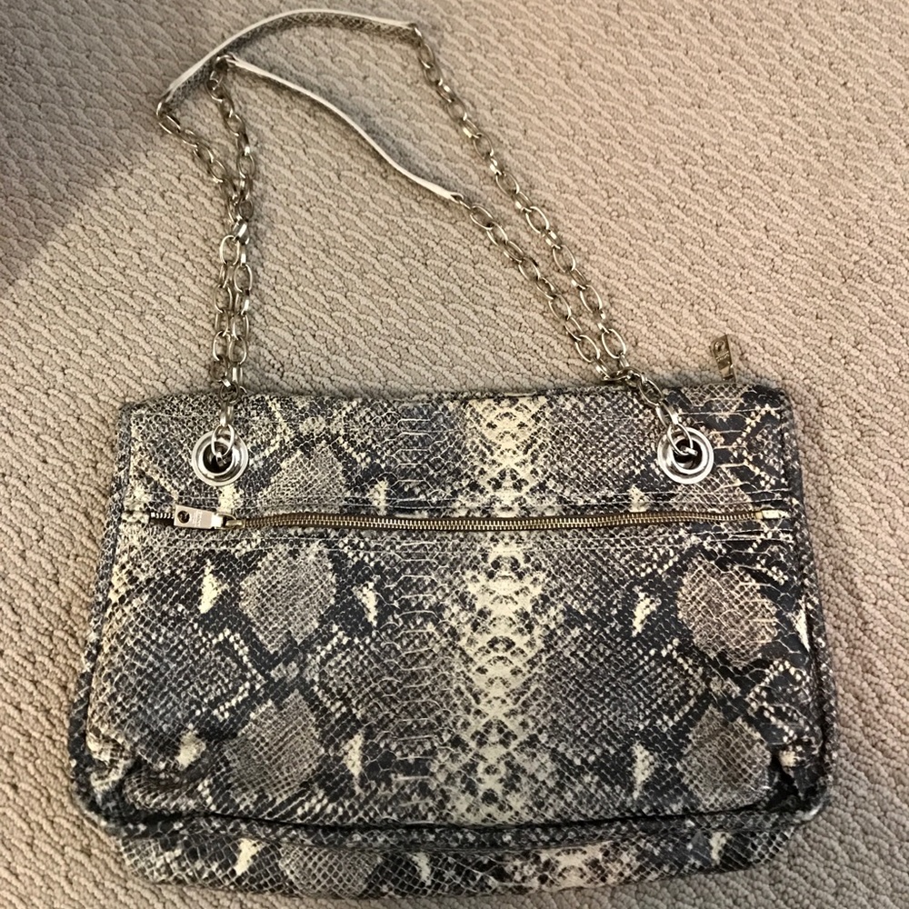 DKNY gold chain Snakeskin purse
