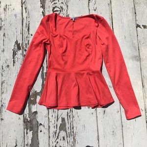 Coral peplum shirt