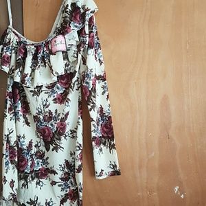 Paprika one shoulder long sleeve shirt