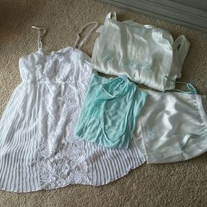 Bridal set: robe, shorts, tank, teddy