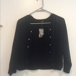 Torrid cropped sweater with gold button details!