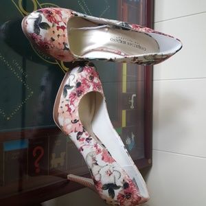 Christian Siriano floral high heels
