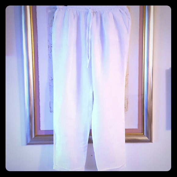 J. Crew Pants - J. Crew White Linen Pants. Size 10
