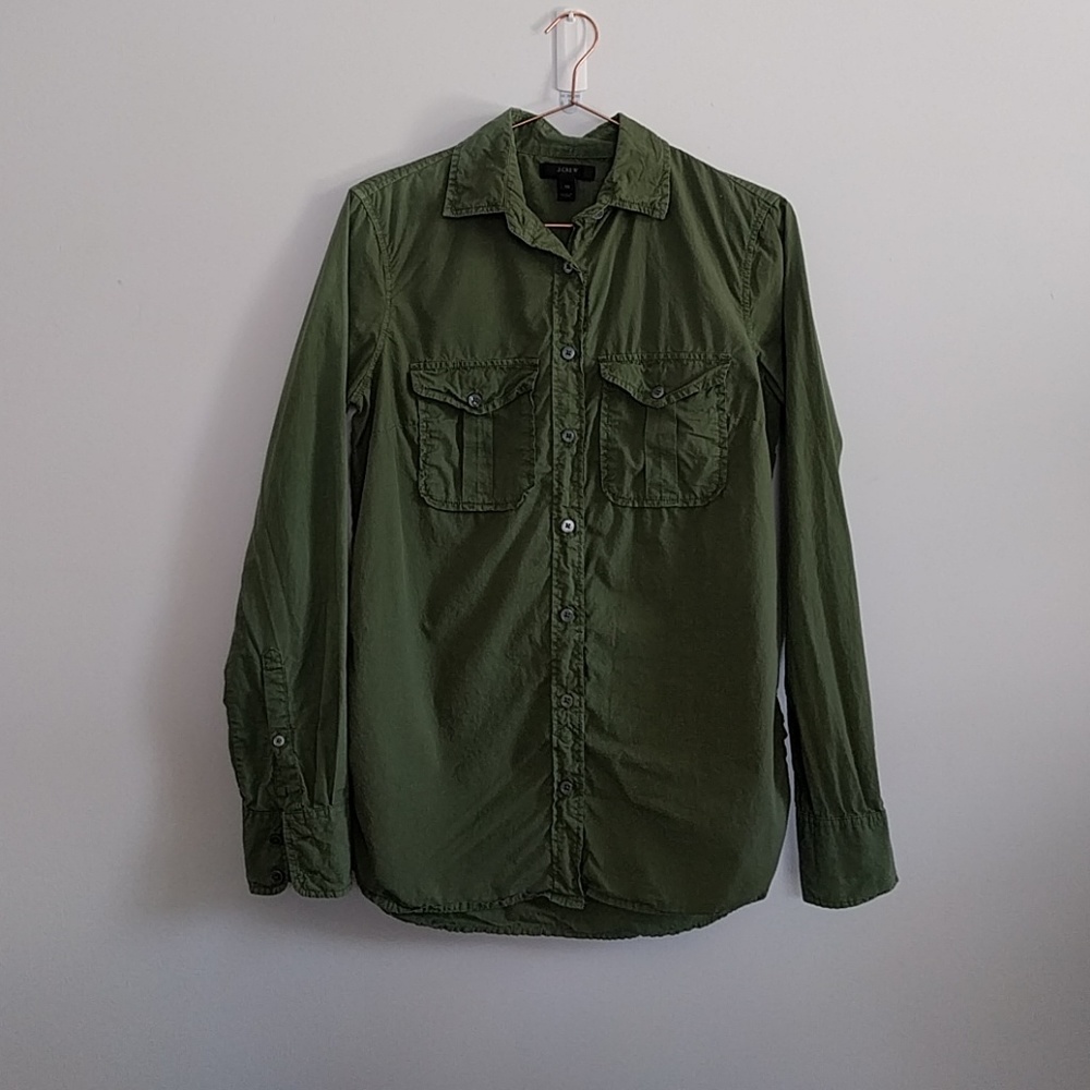 Military Green Button Down