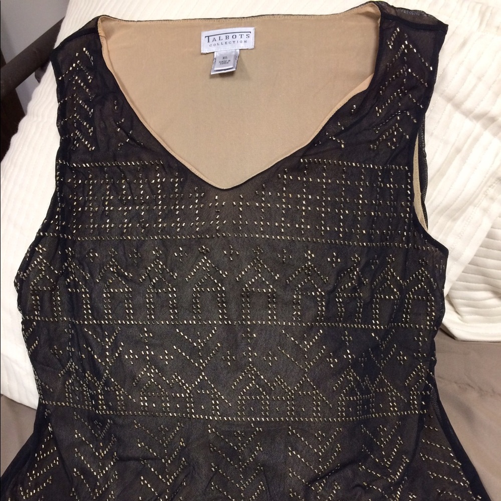 Talbots sheer lined black tank