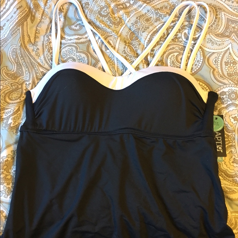 Black and white tankini NEW