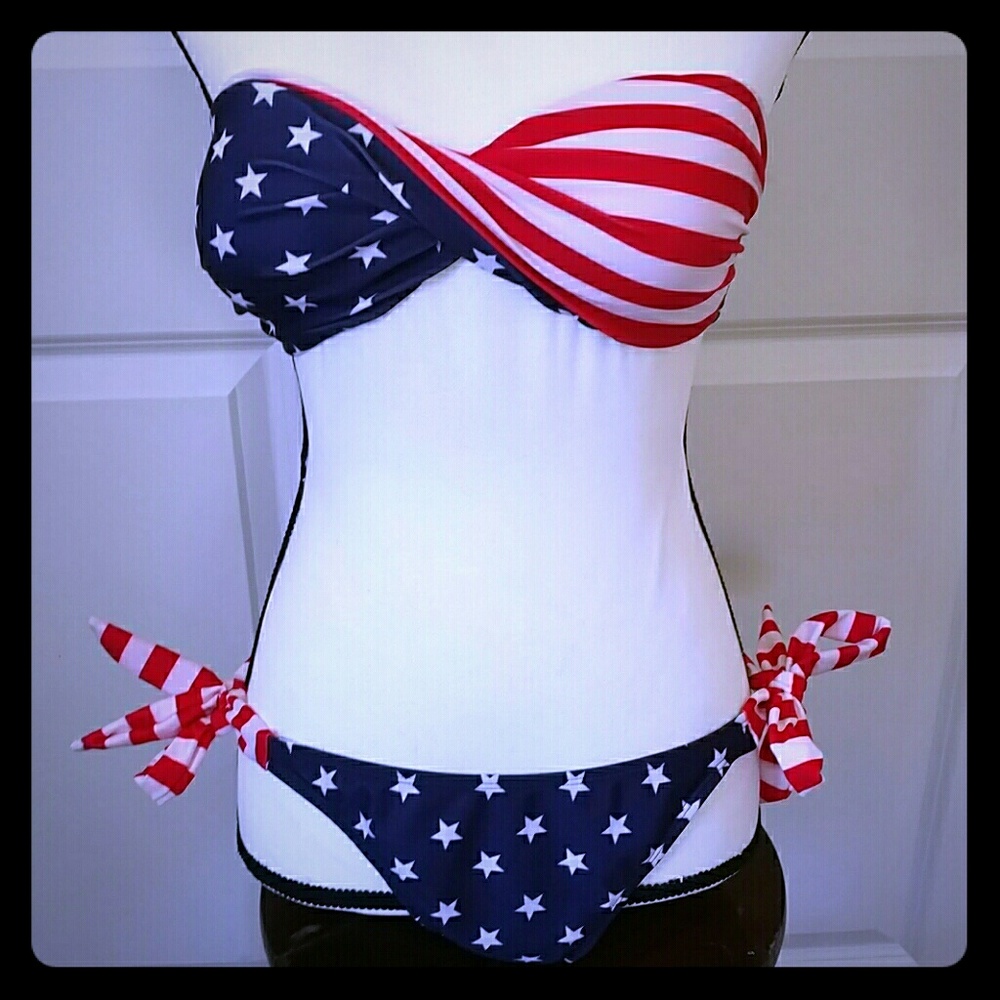 American Flag Bikini Size Large