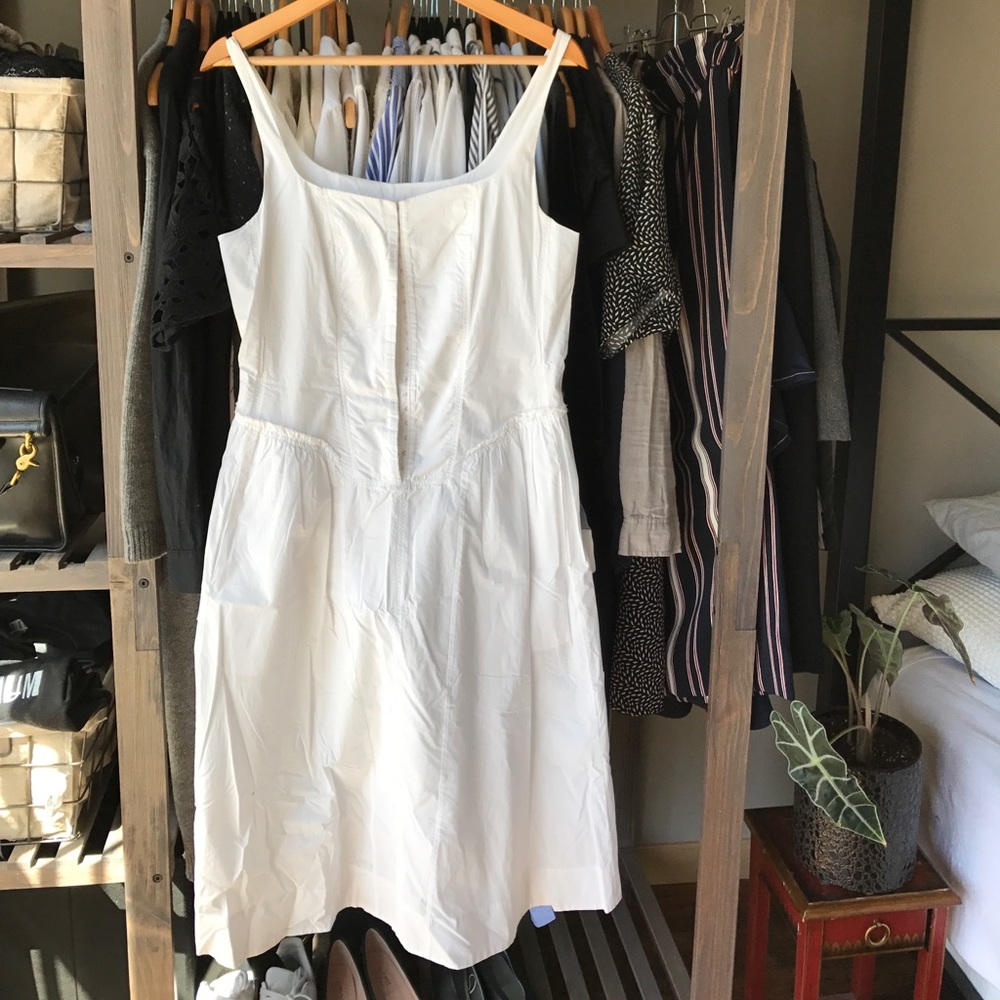 Theory white hook-eye sundress 10