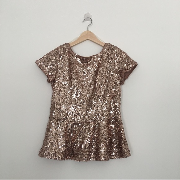 green envelope Tops - Sequined peplum top