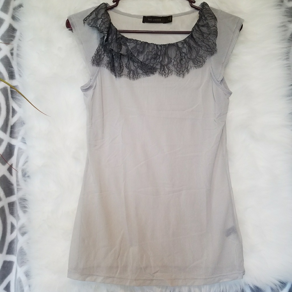 The Limited sheer grey top.