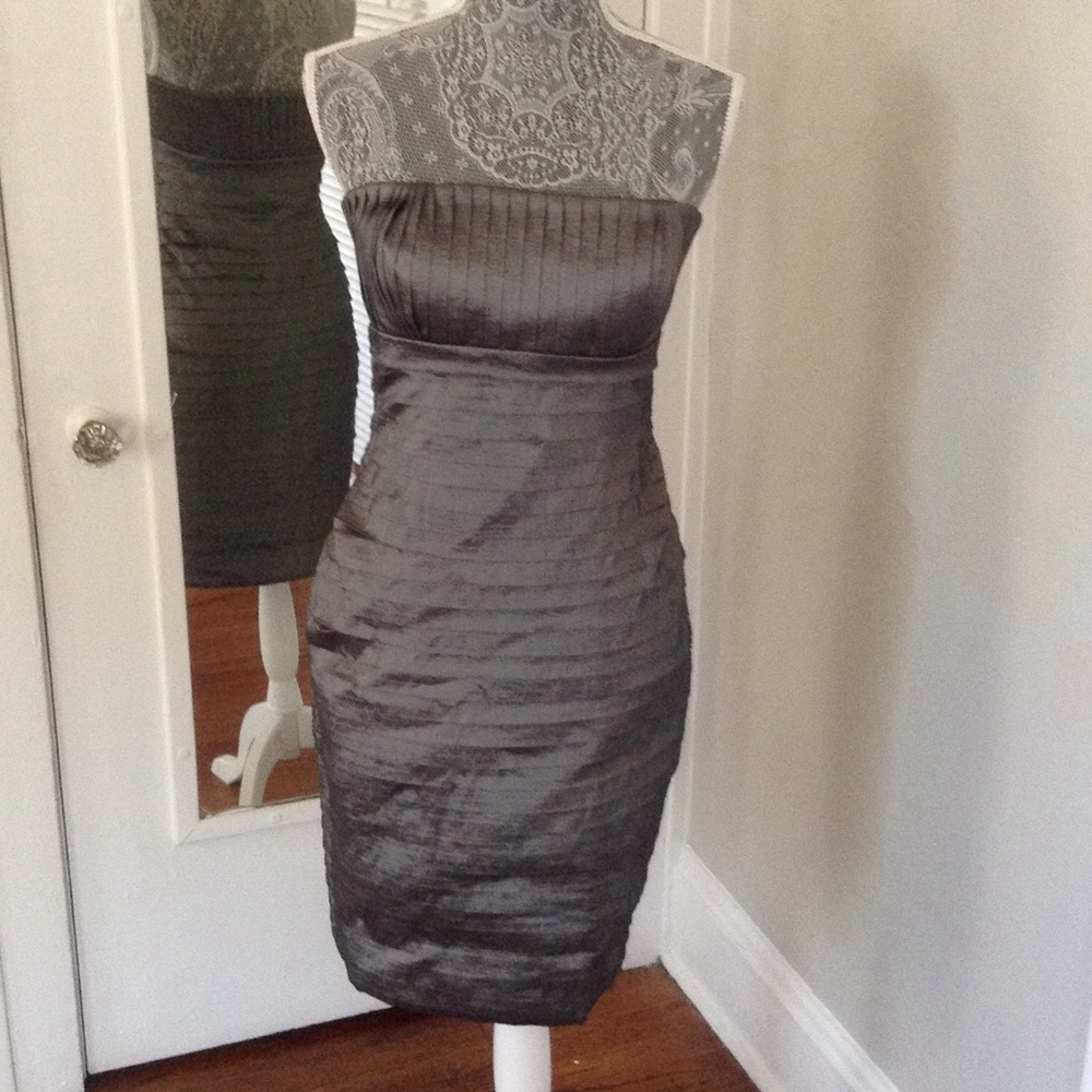 Calvin Klein dark gray strapless dress