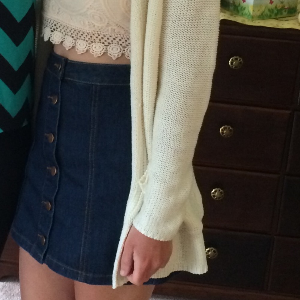 💥PRICE DROP💥 Forever 21 Button Denim Skirt SZ S
