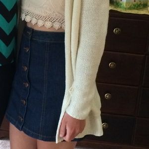 💥PRICE DROP💥 Forever 21 Button Denim Skirt SZ S