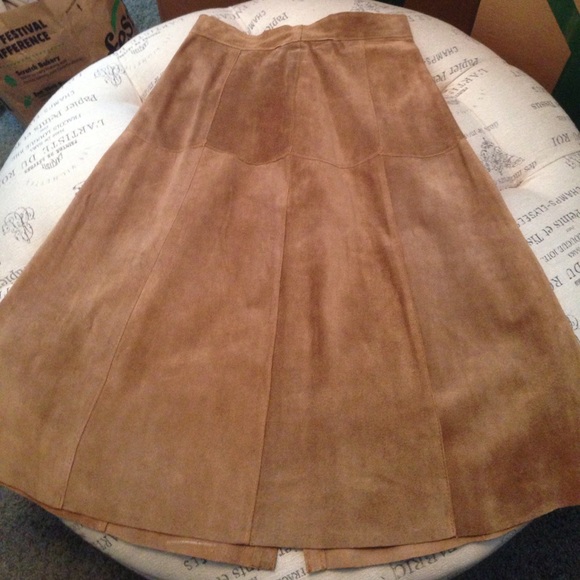 Vintage 100% leather vest and skirt size 13/14 - Picture 4 of 8