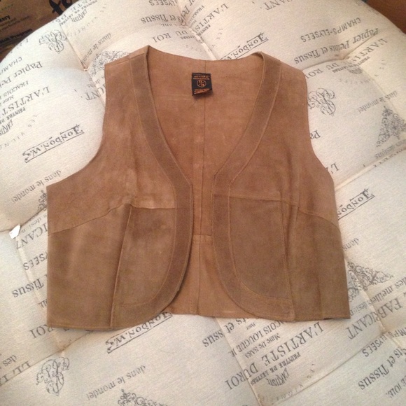 Vintage 100% leather vest and skirt size 13/14 - Picture 6 of 8