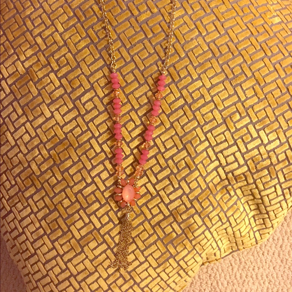 Pink and gold necklace