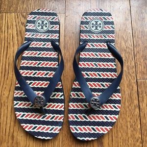 Tory Burch printed flip flops