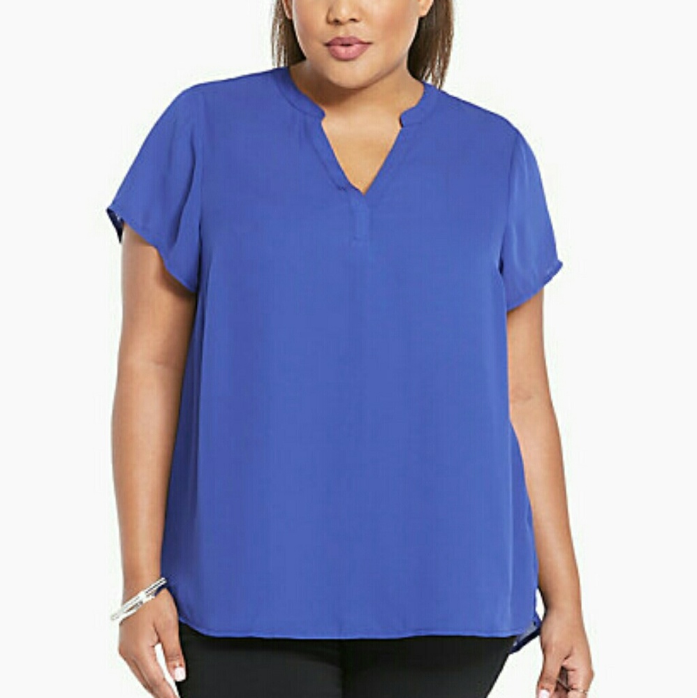 Blue Torrid Hi-Low Blouse NWT