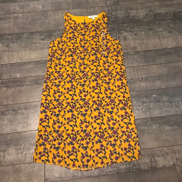 Pink Rose Dresses & Skirts - NWT pink rose mustard floral dress size small