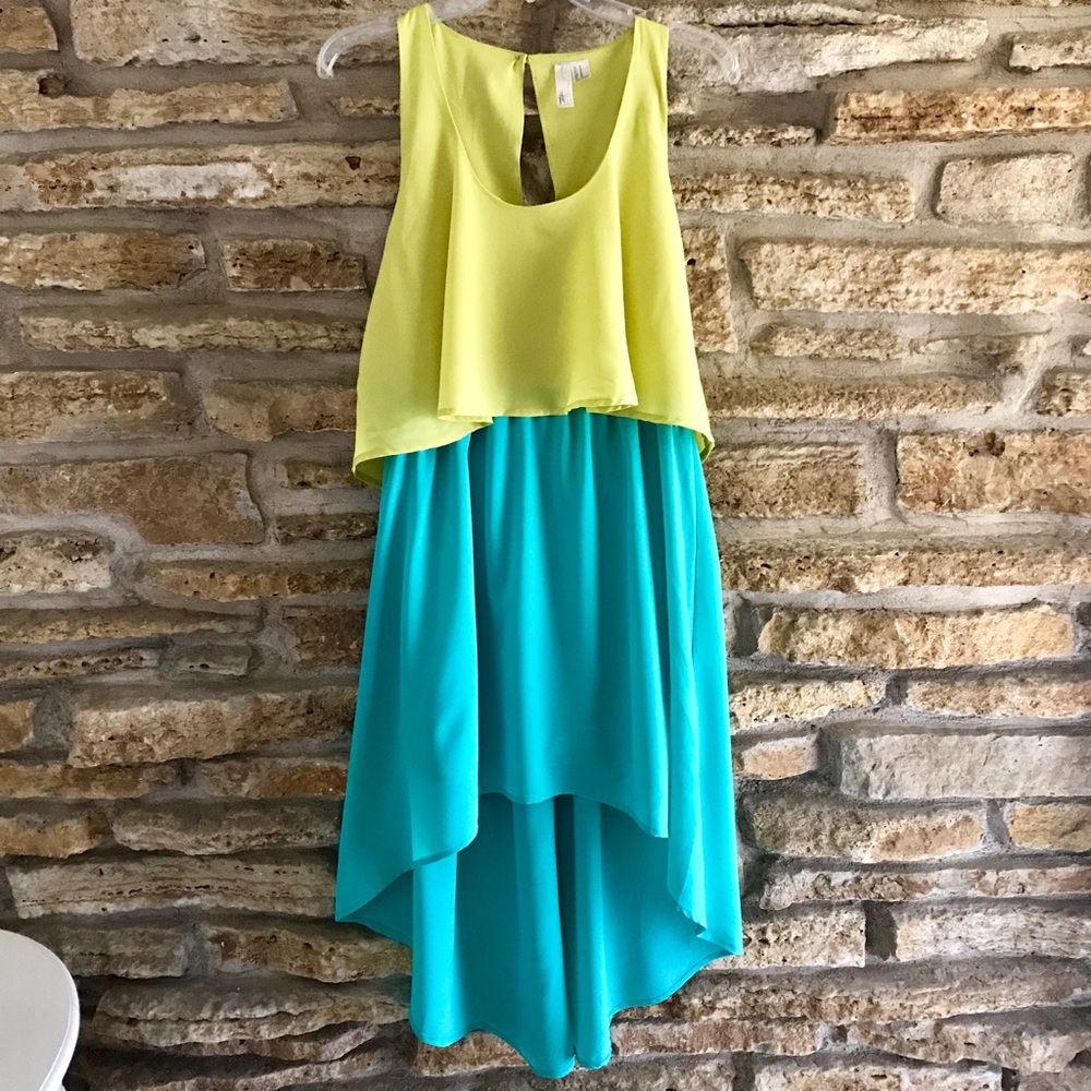 NWT Neon Colorblock Hi-low Dress