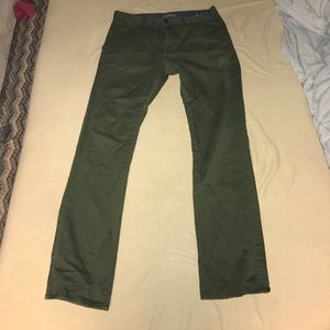 Olive green slim khakis