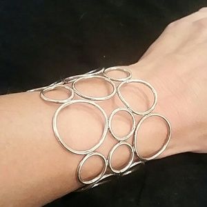 Sterling silver circle cuff