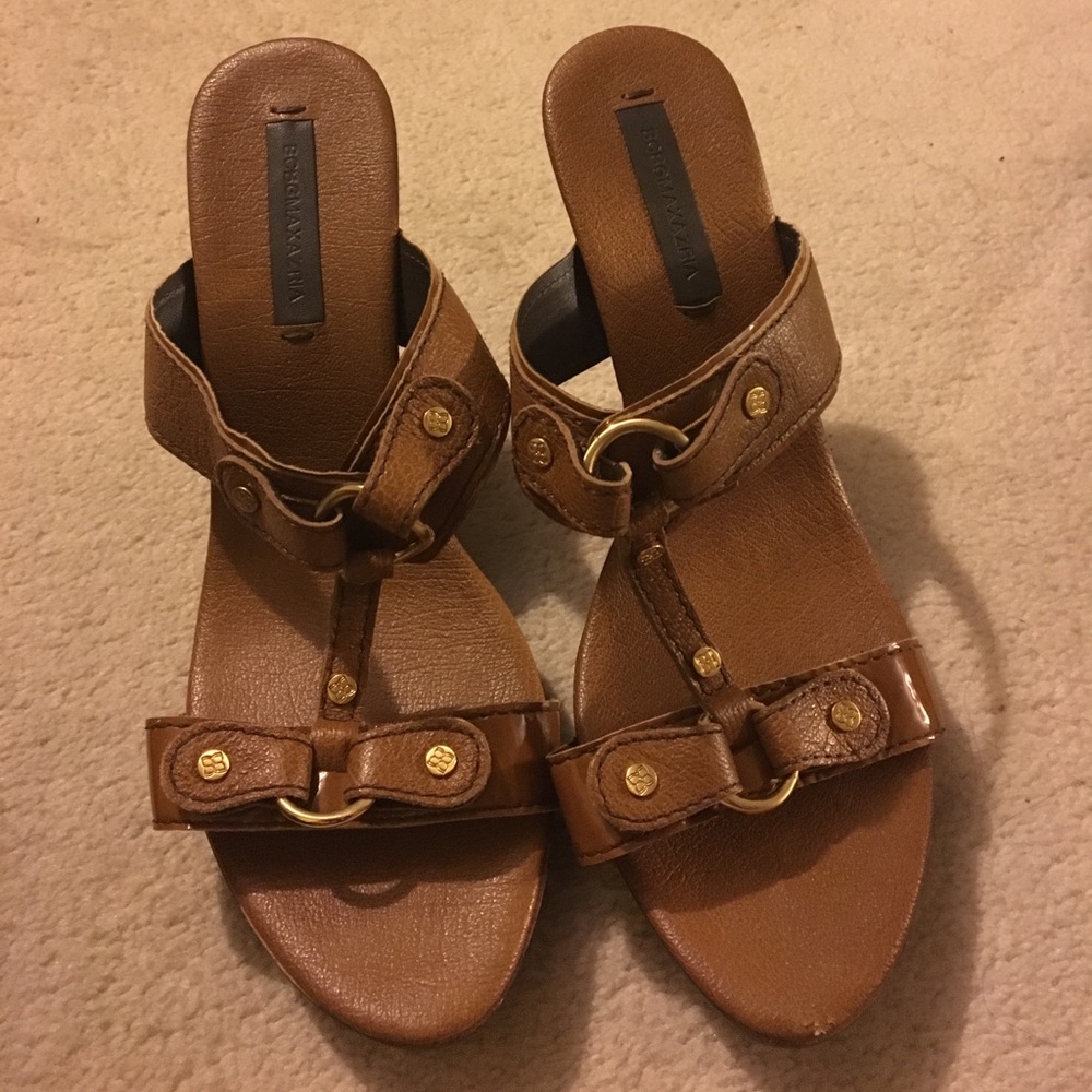 Women's Tan wedge heeled sandals
