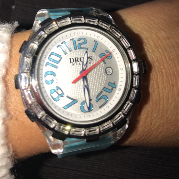 Drops Milano crystals embedded watch rubber band - Picture 2 of 8