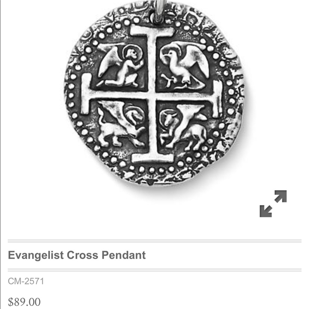 Evangelist Cross Pendant & Cord Necklace