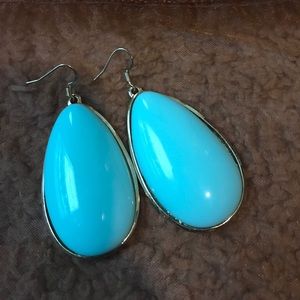 Turquoise colored earrings